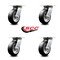 Service Caster 6 Inch Heavy Duty Rubber on Aluminum Caster Set with Roller Bearings, 4PK SCC-35S620-RAR-4 - alternate 5